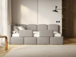Selsey Cloudy - Kinderbett 120x200, Kopfteil links, Matratze & Bettkasten, Chenille H