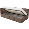 Selsey Cloudy - Kinderbett 90x200, mit Matratze, Rausfallschutz, Kopfteil links, Brau
