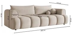 Selsey Dandelino - 3-Sitzer Sofa mit Schlaffunktion, Chenille-Bezug, grün