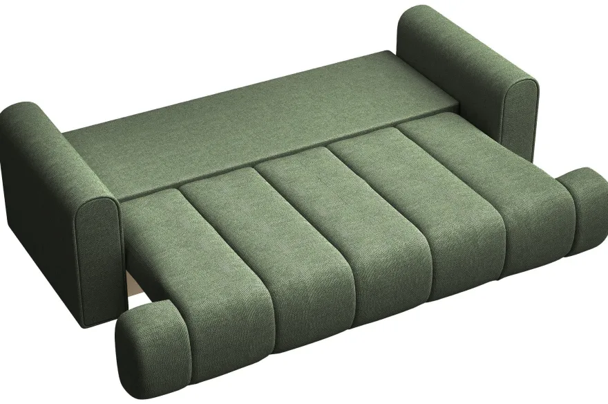 Selsey Dandelino - 3-Sitzer Sofa mit Schlaffunktion, Chenille-Bezug, grün