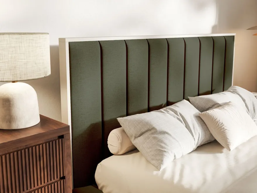 Selsey Togents - Polsterbett 140x200 mit Chenillebezug, Bettkasten und LED, Dunkelgrü