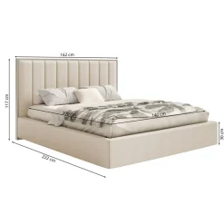Selsey Togents - Polsterbett 140x200 mit Veloursbezug, Weiß