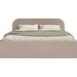 Selsey Umike - Polsterbett 200x200 mit Bettkasten, Samtbezug, Beige