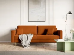 Selsey Valico - Dreisitzer-Sofa, Kupfer, hydrophober Samt