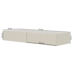 Selsey VELDIO - Schminktisch hängend mit 2 Schubladen, schwarz, 110 cm