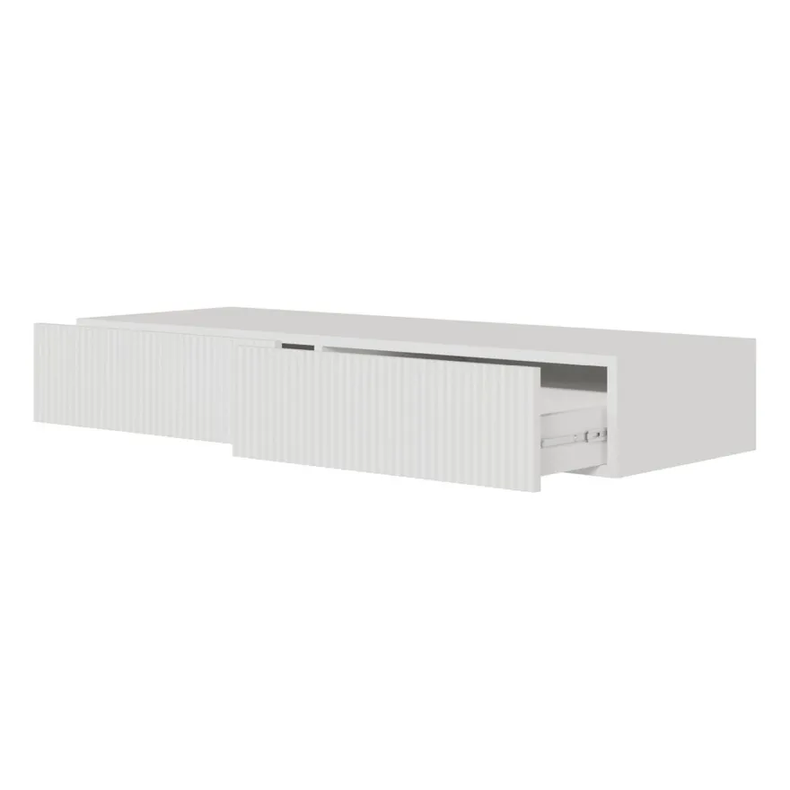 Selsey VELDIO - Schminktisch hängend mit 2 Schubladen, weiß, 110 cm