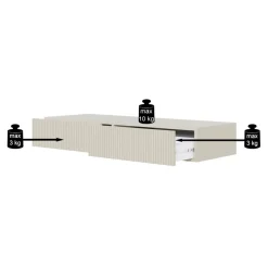 Selsey VELDIO - Schminktisch hängend mit 2 Schubladen, weiß, 110 cm