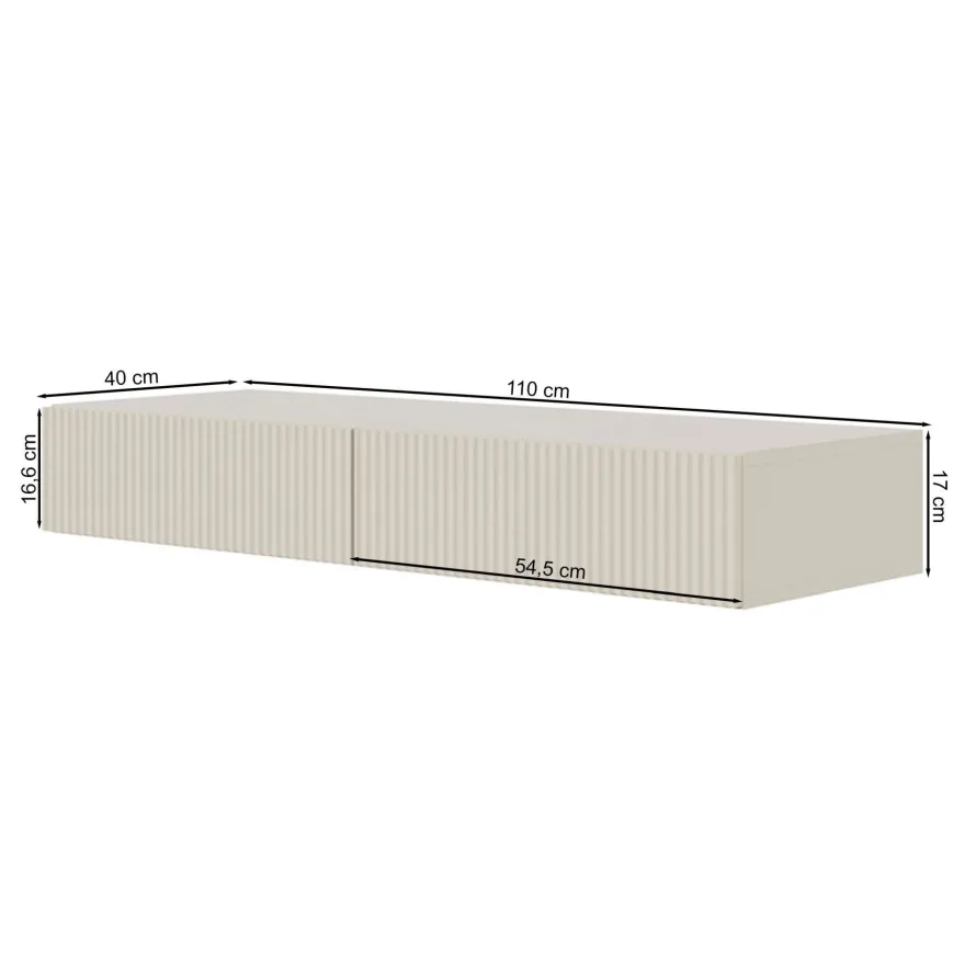 Selsey VELDIO - Schminktisch hängend mit 2 Schubladen, weiß, 110 cm