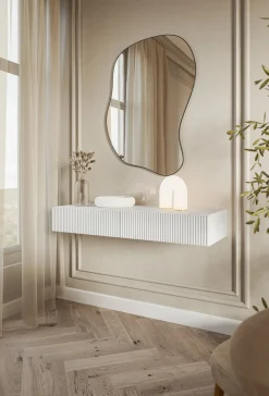 Selsey VELDIO - Schminktisch hängend mit 2 Schubladen, weiß, 110 cm