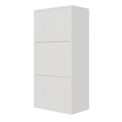 Selsey VELDIO - Wand-Schuhschrank mit 3 Klappen, Weiß, 50 cm