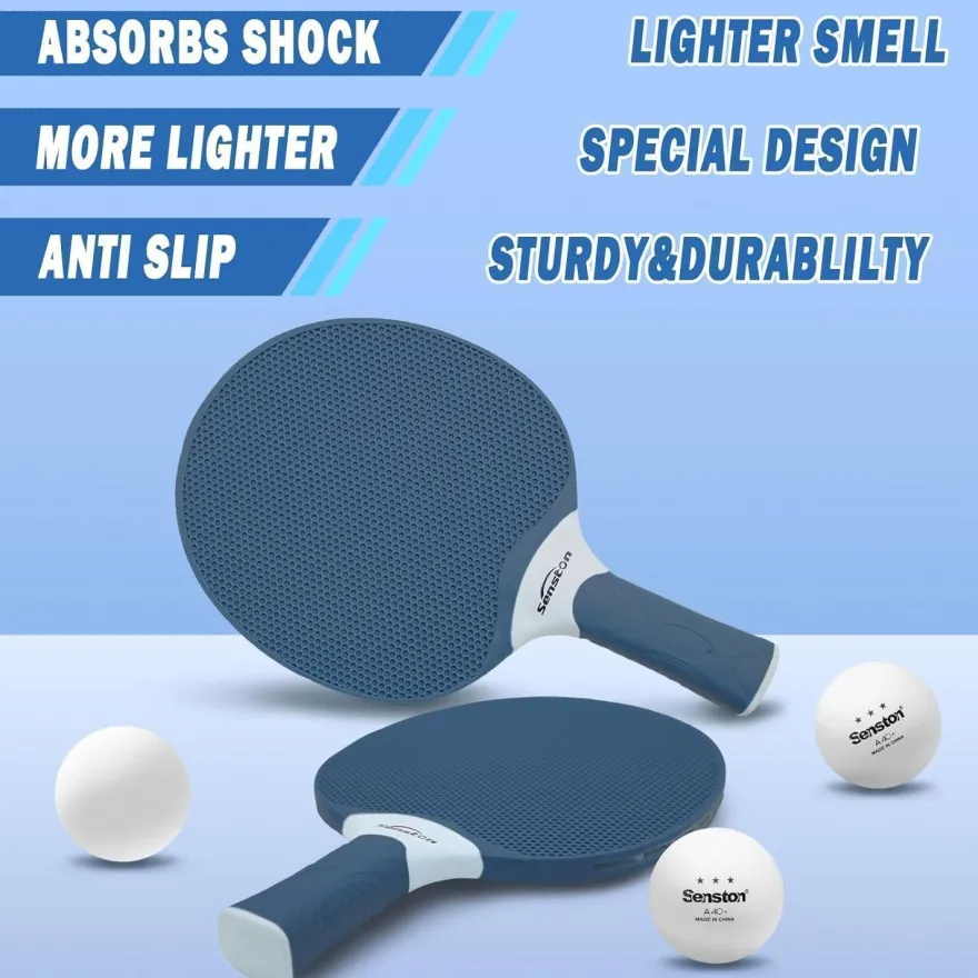 Senston Tischtennisschläger Set mit 3 Bällen und Tasche