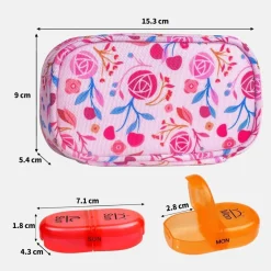 Serfeymi Tablettenbox 7 Tage Medikamenten Organizer Regenbogen Pillendose