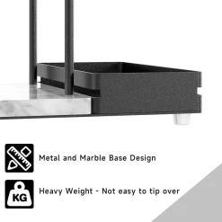 Serviettenhalter Schwarz Metall Marmor Serviettenspender Caddy Organisator