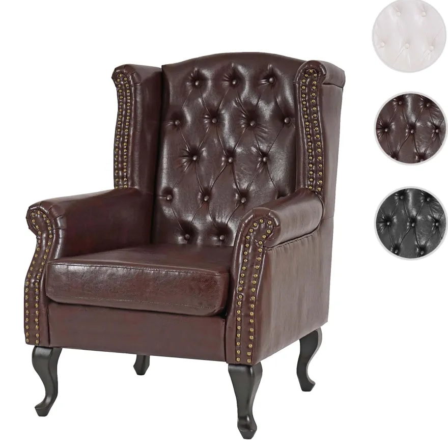 Sessel Relaxsessel Clubsessel Ohrensessel Chesterfield, Kunstleder