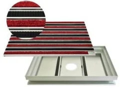 Set Eingangsmatte Rips Gummi ALU Schmutzfangwanne rutschsicher langlebig