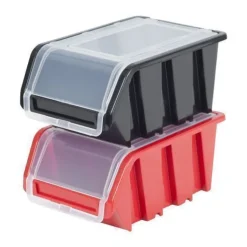 Set Wandregal Boxen 14 Stapelboxen schwarz rot