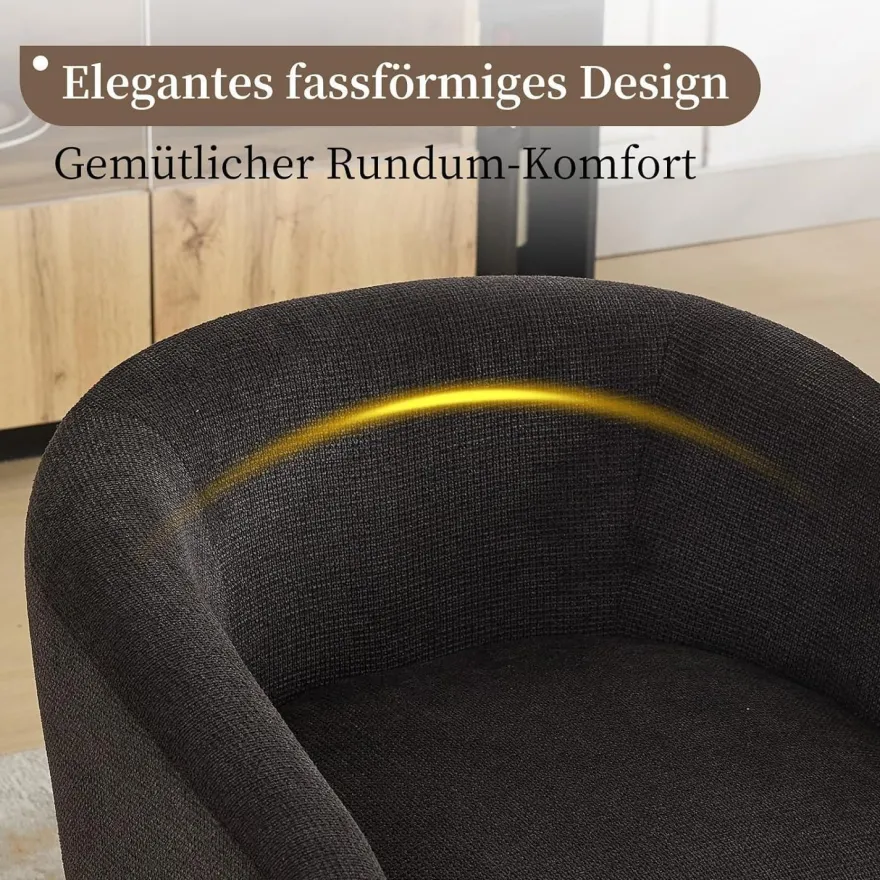 Shenyon Esszimmerstühle 2er Set mit Armlehnen, Mid Century Polsterstuhl aus