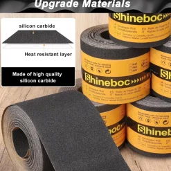 Shineboc Schleifpapier Rolle 1200er Körnung, 93 mm x 10 m, Siliziumkarbid für