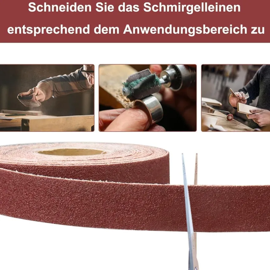 Shineboc Schleifpapierrolle 2,5 cm x 10 m, Aluminiumoxid, Körnung 600 - Ideal