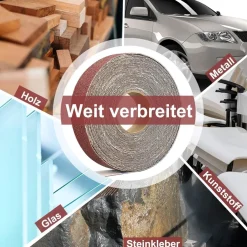 Shineboc Schleifpapierrolle 2,5 cm x 10 m, Aluminiumoxid, Körnung 600 - Ideal