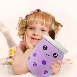 shownicer Boba Tea Plüschtier 35cm - Kawaii Bubble Tea Kuscheltier Stofftier