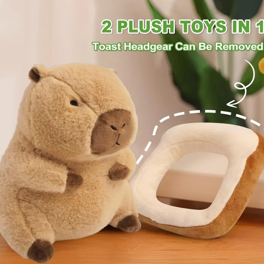 shownicer Plüschtier Capybara Brot Kuscheltier Stofftier Kawaii Kissen
