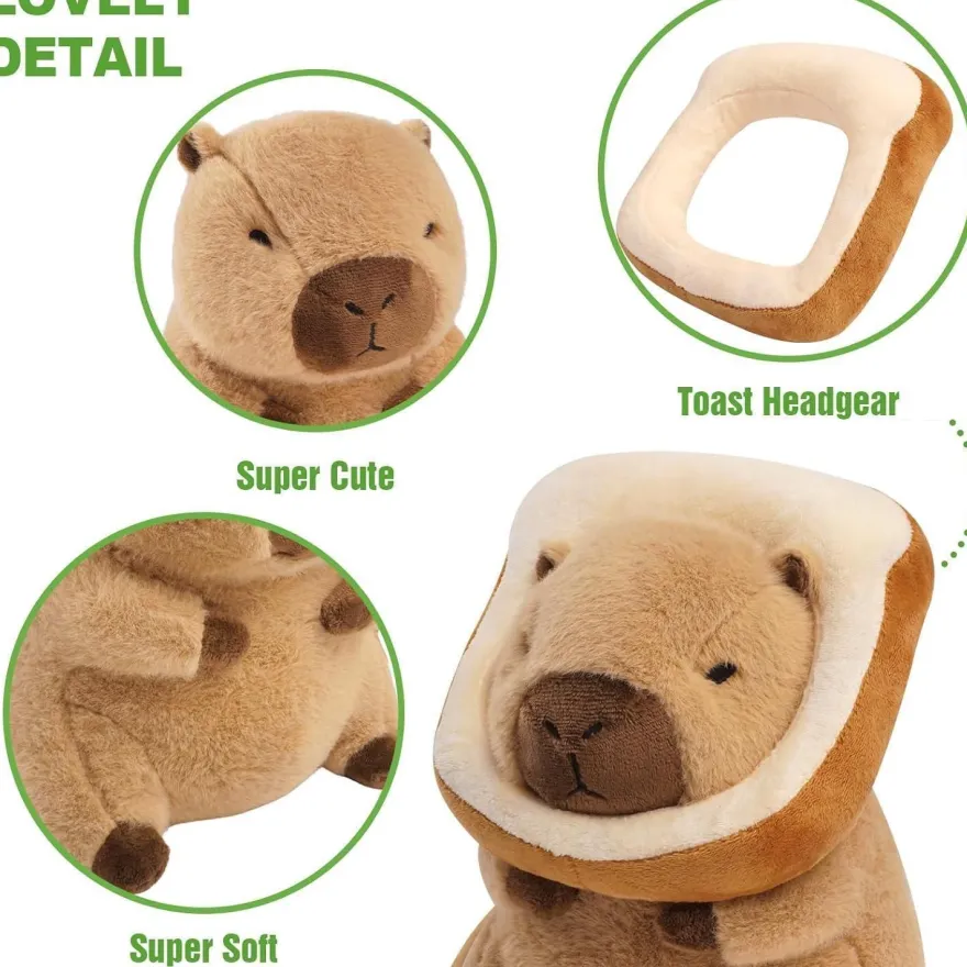 shownicer Plüschtier Capybara Brot Kuscheltier Stofftier Kawaii Kissen