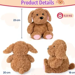 shownicer Wärmekissen Stofftier Hund Rosa 25cm, 0,8 KG, Mikrowellengeeignet