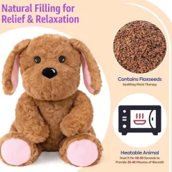 shownicer Wärmekissen Stofftier Hund Rosa 25cm, 0,8 KG, Mikrowellengeeignet