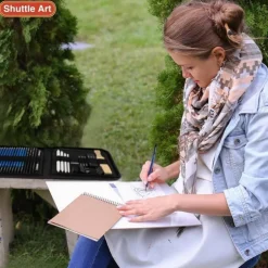 Shuttle Art Zeichenset 37-teilig: Professionelles Malset mit Graphitstiften