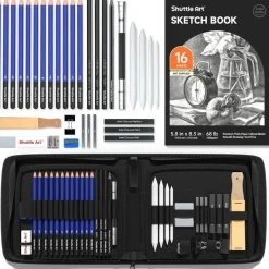 Shuttle Art Zeichenset 37-teilig: Professionelles Malset mit Graphitstiften