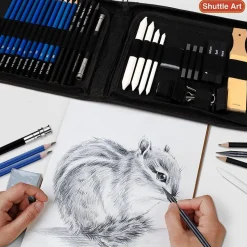 Shuttle Art Zeichenset 37-teilig: Professionelles Malset mit Graphitstiften
