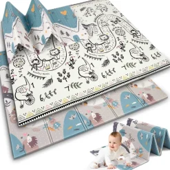Sicherer Spielteppich für Babys - doppelseitig - 200x180cm - BPA-frei