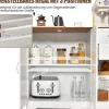 Sideboard Küchenschrank Weiß, Kücheninsel mit Arbeitsplatte 100×40cm Buffetschrank