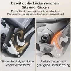 SIHOO Ergonomischer Bürostuhl C300 mit 3D-Armlehnen & Lordosenstütze, Schwarz