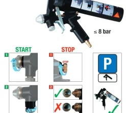 Sika Spraygun für spritzbare Dichtmasse Druckluftpistole 529