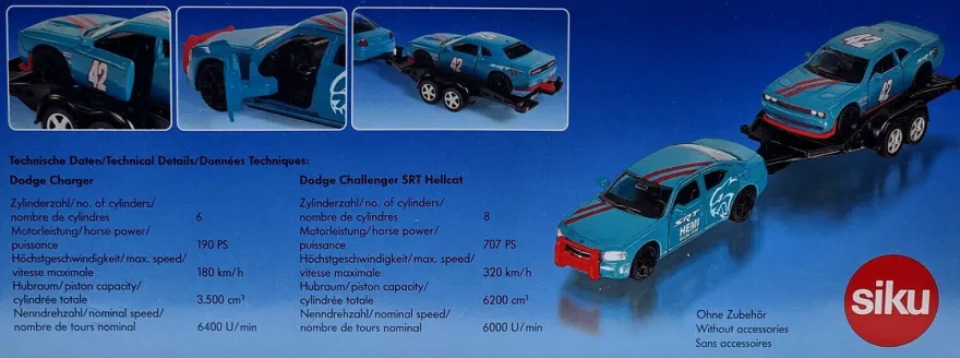 SIKU 1:55 Set 2565 Dodge Charger mit Dodge Challenger SRT Racing