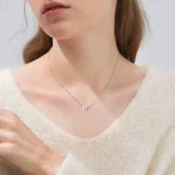 Silber Damen Halskette Buchstabenherz Anhänger Initialschmuck Mädchen