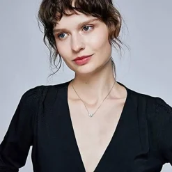 Silber Damen Halskette Buchstabenherz Anhänger Initialschmuck Mädchen