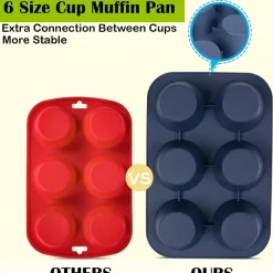 Silikon Muffinform 6er Antihaft Backblech Cupcakes Brownies Kuchen Pudding 27,8