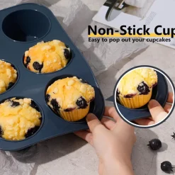 Silikon Muffinform 6er Antihaft Backblech Cupcakes Brownies Kuchen Pudding 27,8