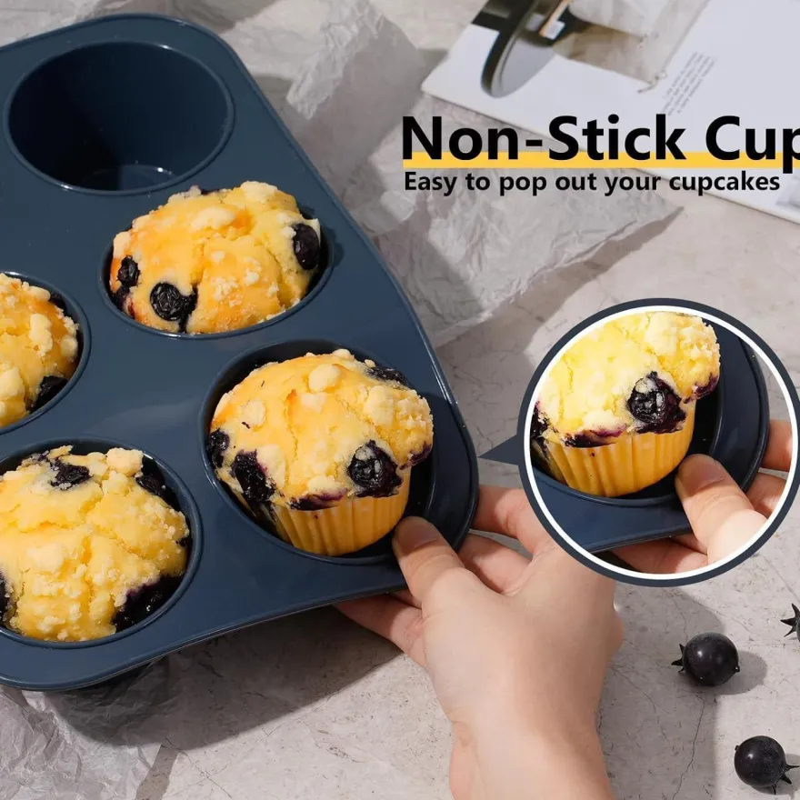 Silikon Muffinform 6er Antihaft Backblech Cupcakes Brownies Kuchen Pudding 27,8