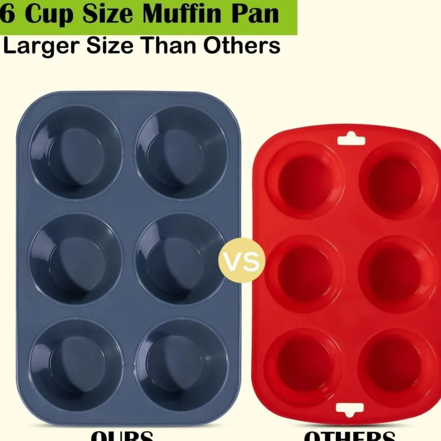 Silikon Muffinform 6er Antihaft Backblech Cupcakes Brownies Kuchen Pudding 27,8