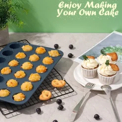 Silikon Muffinform für 24 Muffins Antihaft Backblech Grau 34x23x2,5cm
