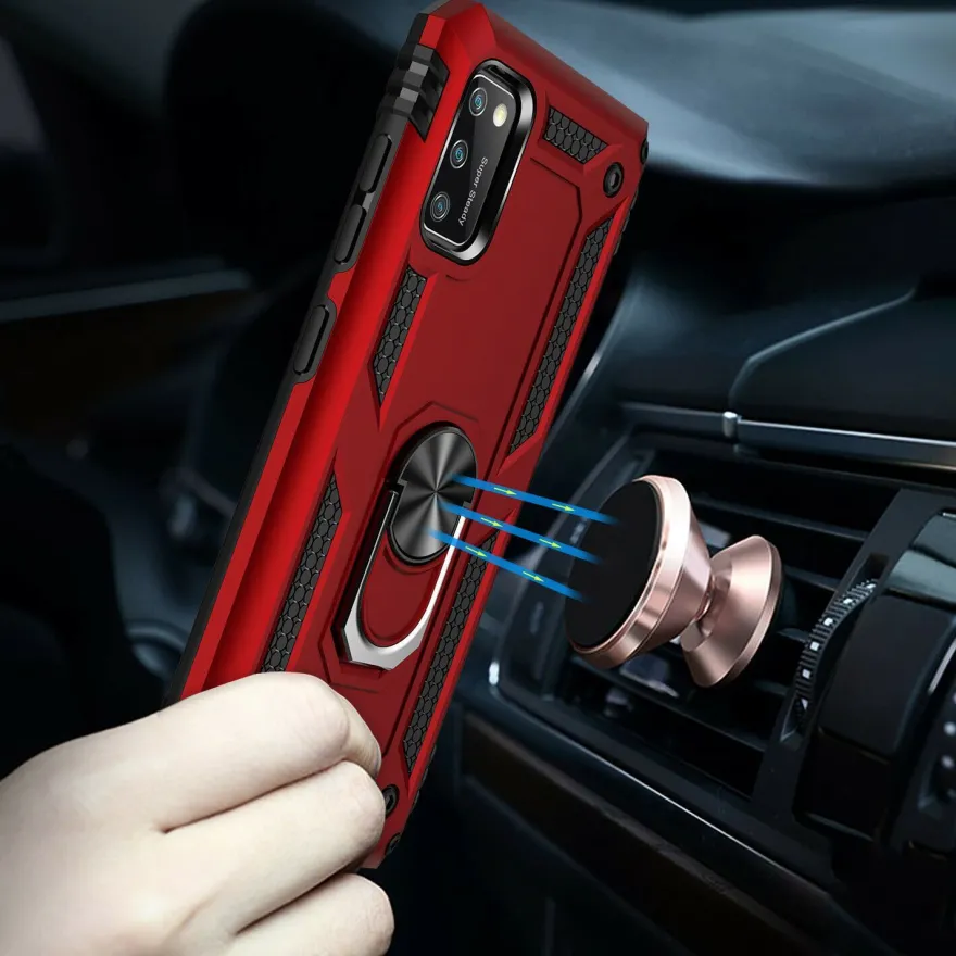 Silikon TPU Slim Case mit 360 Grad Ring Ständer Schutzhülle Kickstand Handyhülle