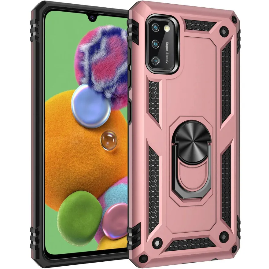 Silikon TPU Slim Case mit 360 Grad Ring Ständer Schutzhülle Kickstand Handyhülle