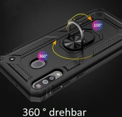 Silikon TPU Slim Case mit 360 Grad Ring Ständer Schutzhülle Kickstand Handyhülle