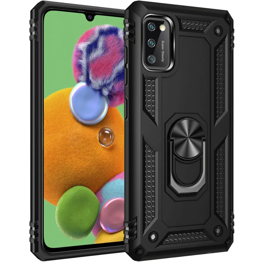Silikon TPU Slim Case mit 360 Grad Ring Ständer Schutzhülle Kickstand Handyhülle