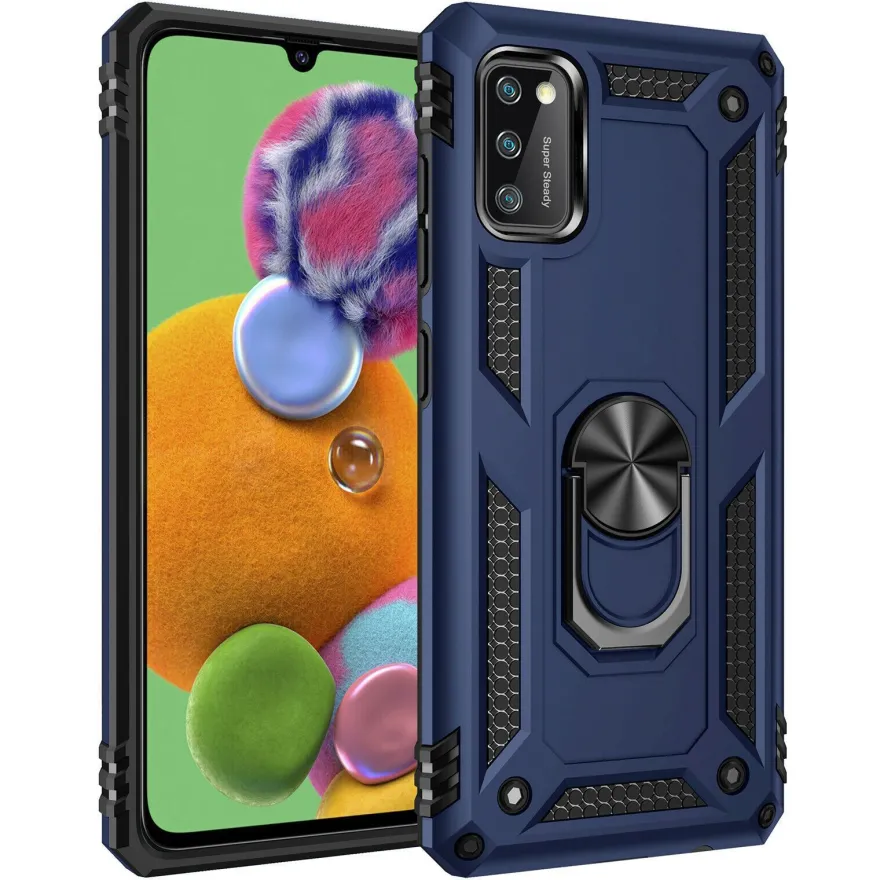 Silikon TPU Slim Case mit 360 Grad Ring Ständer Schutzhülle Kickstand Handyhülle