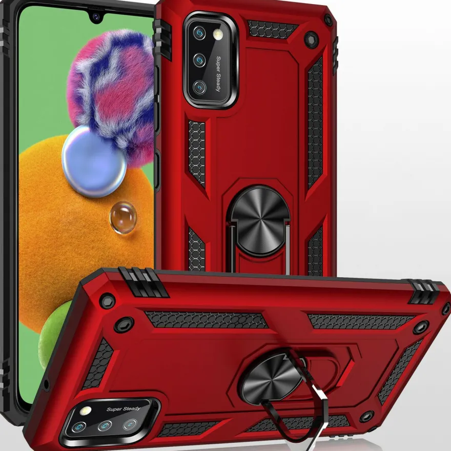 Silikon TPU Slim Case mit 360 Grad Ring Ständer Schutzhülle Kickstand Handyhülle